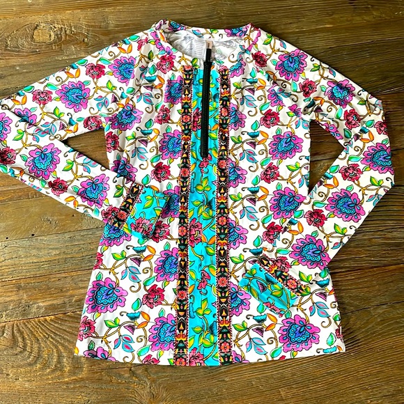 Nanette Lepore Rosarito long sleeve rash, guard, NWOT size extra small - Picture 2 of 8